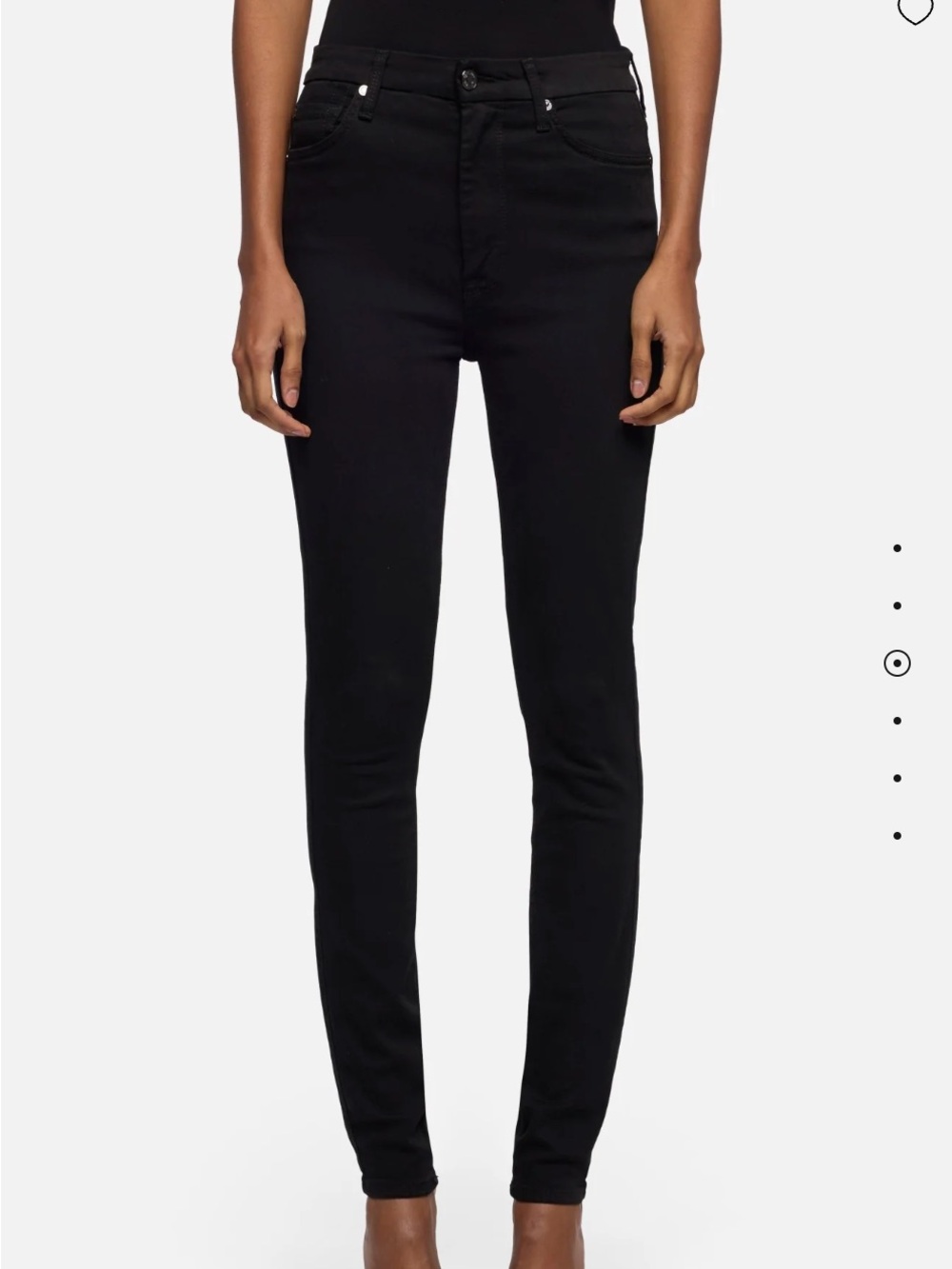 7 For All Mankind Black High-Waist Skinny Jeans in Slim Illusion